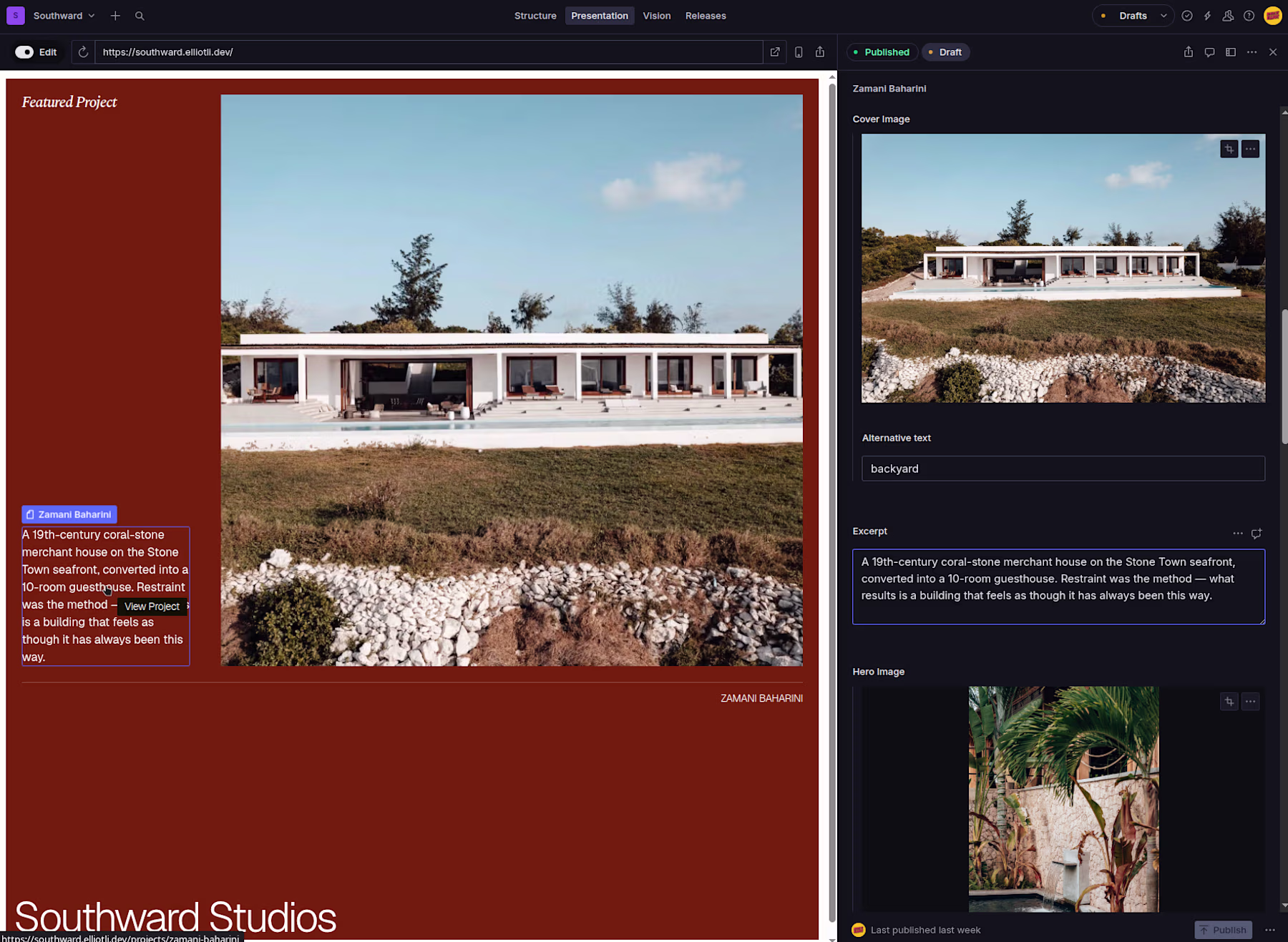 Southward - Architecture & Design Studio Template screenshot